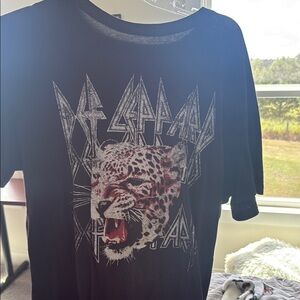 Target Black Graphic Tee with Leopard Design